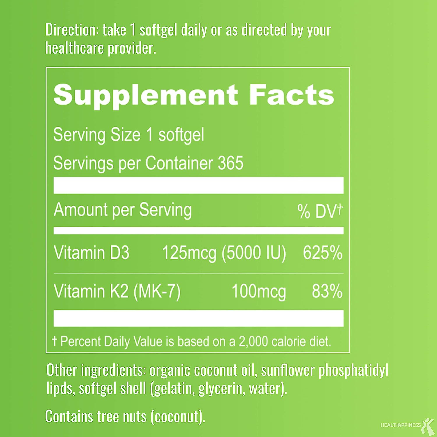 VITAMINA D3 K2 LIPOSOMAL  5,000 IU 365 CAPSULAS BLANDAS UPNOURISH