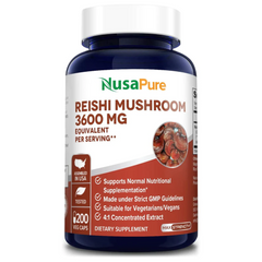 HONGOS REISHI NUSAPURE 3600 MG 200 CAPSULAS VEGETALES MUSHROOM