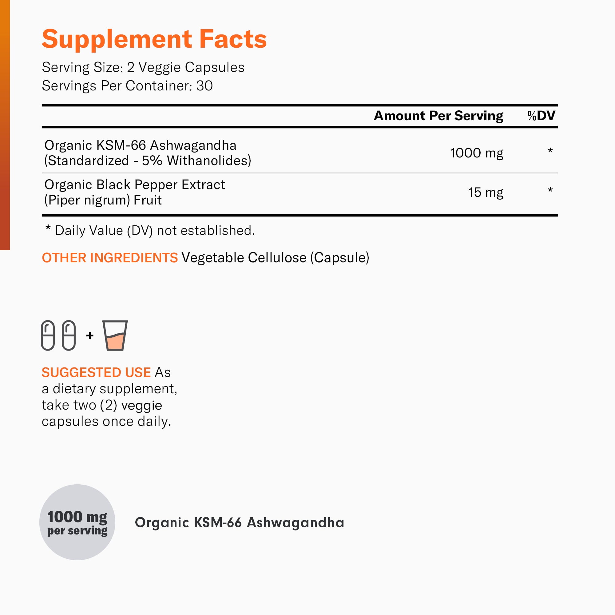 ASHWAGANDHA  1,000 MG + EXTRACTO ORIGINAL DE PIMIENTA NEGRA 15 MG 60 CAPSULAS SIN GMO PHYSCIAN'S CHOISE ORIGINAL BLACK PEPPER EXTRACT