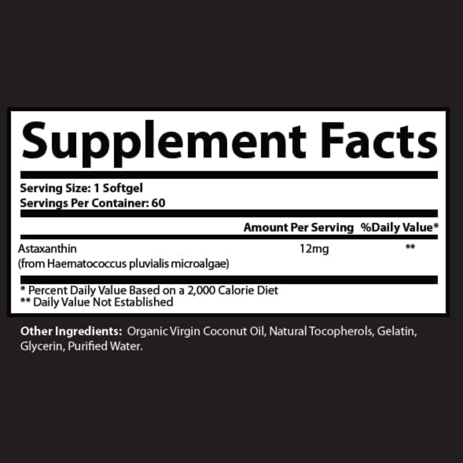 ASTAXANTINA  12 MG 60 CAPSULAS BLANDAS VEGANO RESEARCH LABS