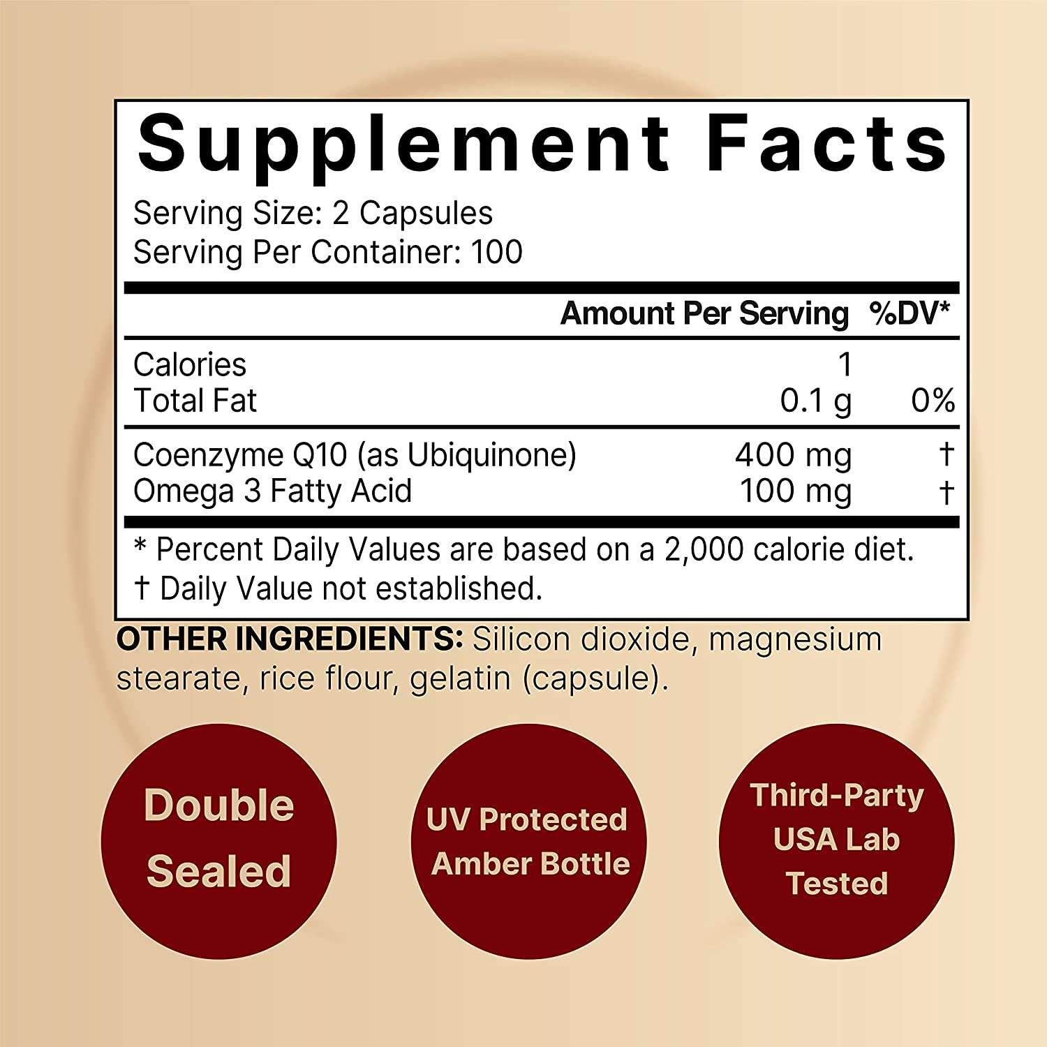 COENZIMA Q10 400 MG UBIQUINONA COQ10 CON OMEGA 3 100 MG NATUREBELL 200 CAPSULAS SIN GMO