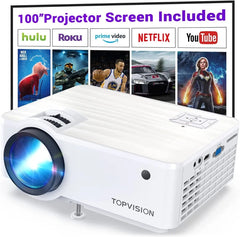 MINI PROYECTOR PORTATIL MULTIMEDIA TOPVISION T6 7500 LUMENES 1080P  PS4 CINE 240 PULGADAS