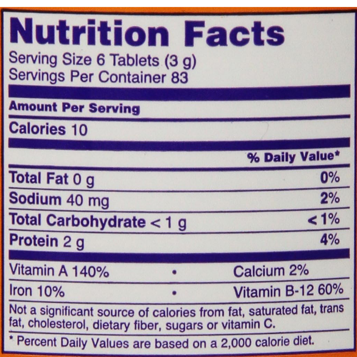 ESPIRULINA NOW 500 MG 500 TABLETAS SIN GMO