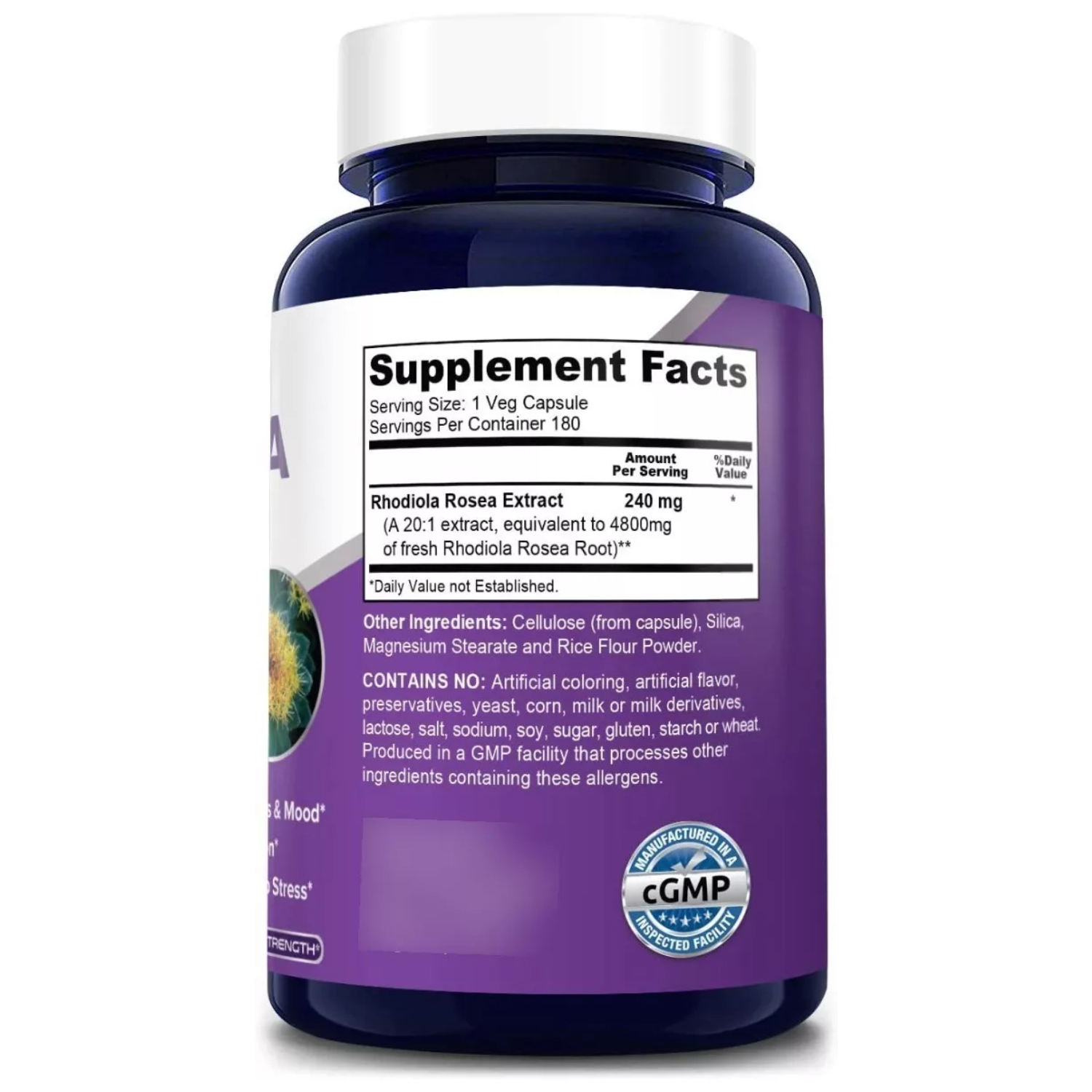 RHODIOLA ROSEA RODIOLA ROSEA 4,800 MG 180 CASPULAS  NUSAPURE