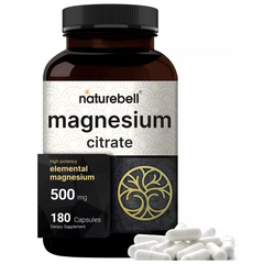 CITRATO DE MAGNESIO NATUREBELL 500 MG 180 CAPSULAS NO GMO