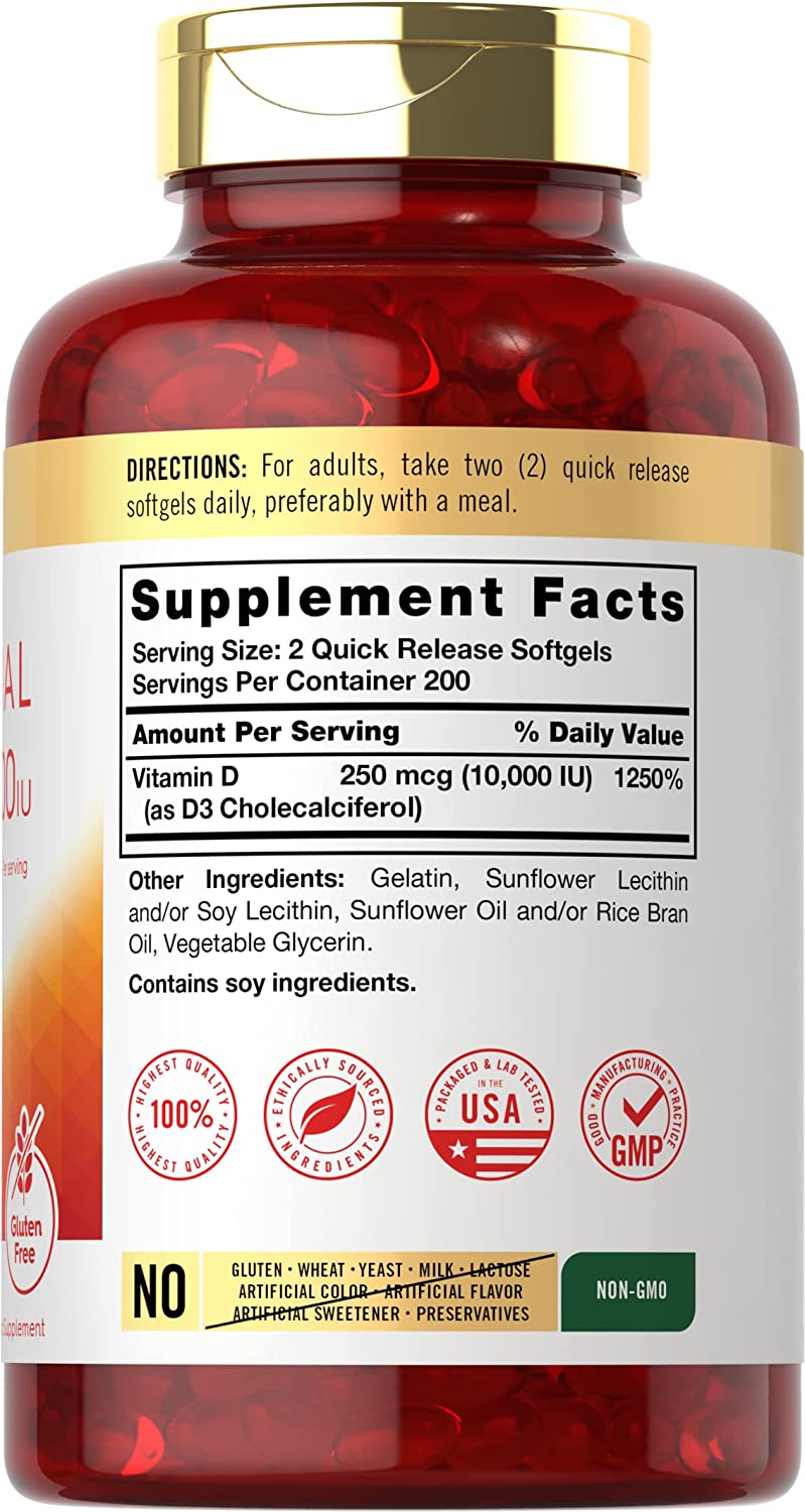 VITAMINA D3 LIPOSOMAL 10,000 IU 400 CAPSULAS BLANDAS CARLYLE